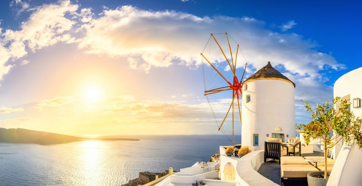 Větrné mlýny, Santorini Větrné mlýny, Santorini