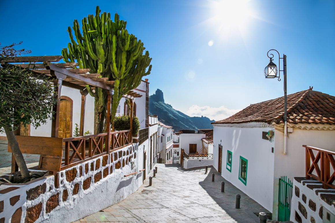 Vesnice Tejeda, Gran Canaria, Španělsko Vesnice Tejeda, Gran Canaria, Španělsko