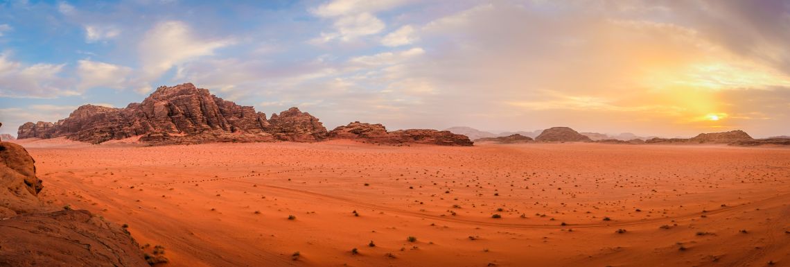 Poušť ve Wadi Rum, Jordánsko